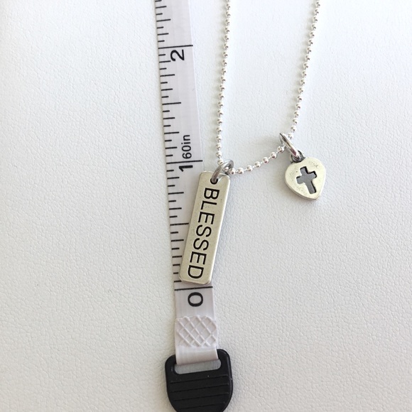 Sale $22 Firm!  .925 Sterling Blessed & Cross Heart Charm Necklace - Picture 7 of 11